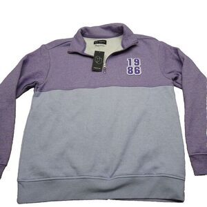 Original‎ Use Sweatshirt Womens Medium Purple Colorblock 1/4 Zip Pullover NEW